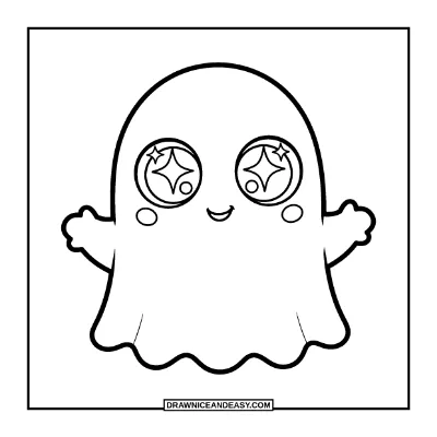 Adorable Baby Ghost Coloring Page coloring page preview