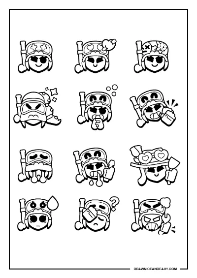 Alli Pins Brawl Stars Coloring Page – Free PDF coloring page preview