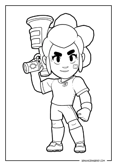 America Shelly Brawl Stars Coloring Page – Free PDF coloring page preview