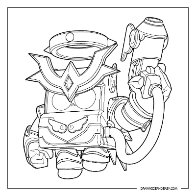 Ascended 8-Bit Brawl Stars Coloring Pages (Skin) Coloring Page – Free PDF coloring page preview