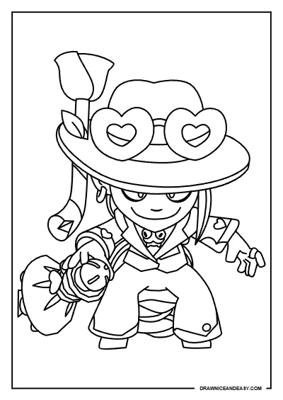 Baddie Alli Brawl Stars Coloring Page – Free PDF coloring page preview
