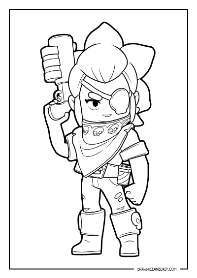Bandita Shelly Brawl Stars Coloring Page – Free PDF coloring page preview