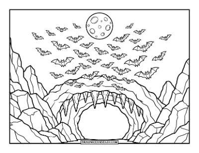 Bat Cave Coloring Page coloring page preview