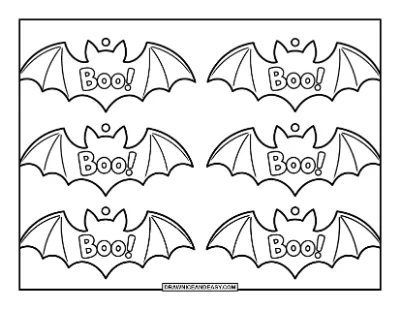 Bat Halloween Gift Tags Coloring Page coloring page preview