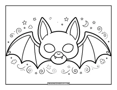 Bat Mask Coloring Page coloring page preview