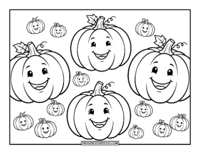 Big and Small Pumpkins Sorting Coloring Page coloring page preview