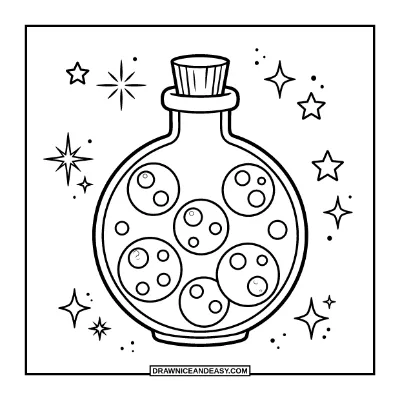 Big Potion Bottle Coloring Page coloring page preview