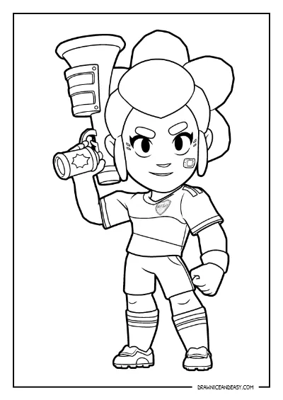 Boca Juniors Shelly Brawl Stars Coloring Page – Free PDF coloring page preview