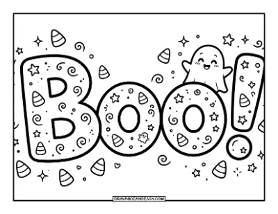 Boo! Lettering Coloring Page coloring page preview