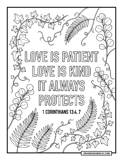 Botanical Bible Verse Scripture Coloring Page – Free PDF coloring page preview