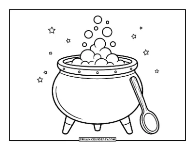 Bubbling Cauldron Coloring Page coloring page preview