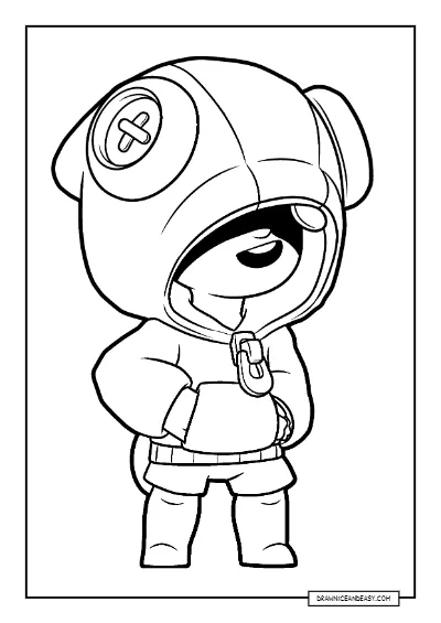 Classic Leon Brawl Stars Coloring Page – Free PDF coloring page preview
