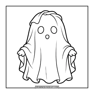 Classic Sheet Ghost Coloring Page coloring page preview