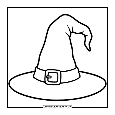 Classic Witch Hat Coloring Page coloring page preview