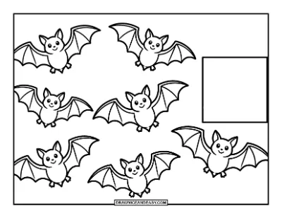 Count and Color Bats Coloring Page coloring page preview