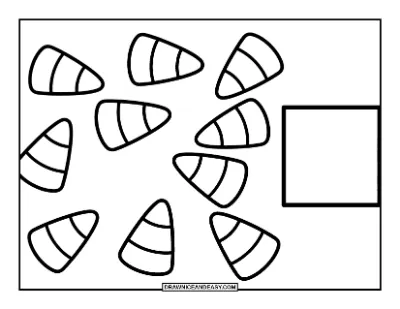 Count and Color Candy Corn Coloring Page coloring page preview