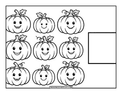 Count and Color Pumpkins Coloring Page coloring page preview