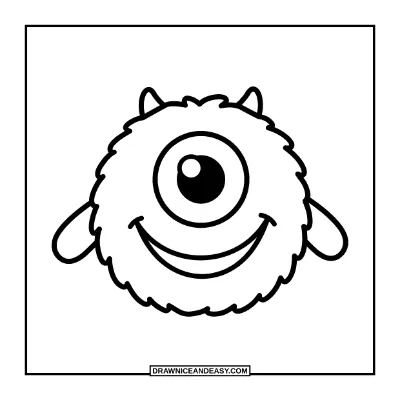 Cute One-Eyed Monster coloring page preview