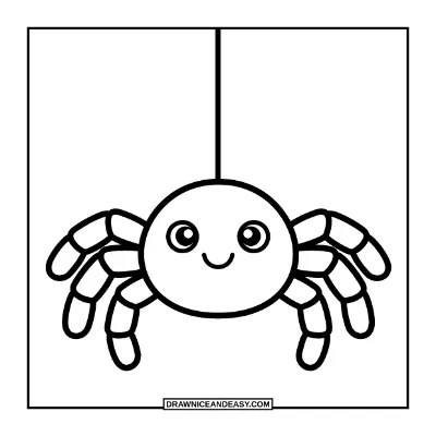Cute Smiling Spider Coloring Page coloring page preview