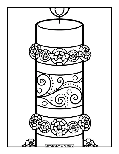 Day of the Dead Candle Coloring Page coloring page preview