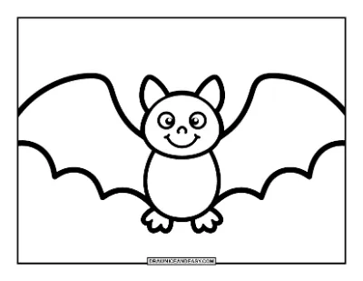 Easy Bat Coloring Page for Toddlers coloring page preview