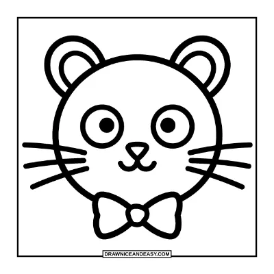 Easy Black Cat Face Coloring Page coloring page preview