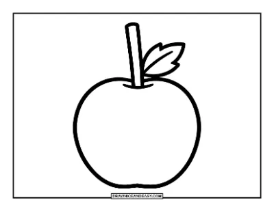 Easy Candy Apple Coloring Page for Preschoolers coloring page preview