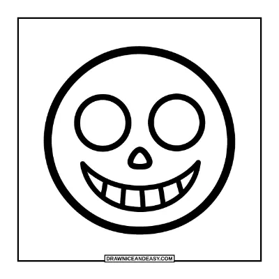 Easy Friendly Skull Coloring Page for Preschoolers coloring page preview