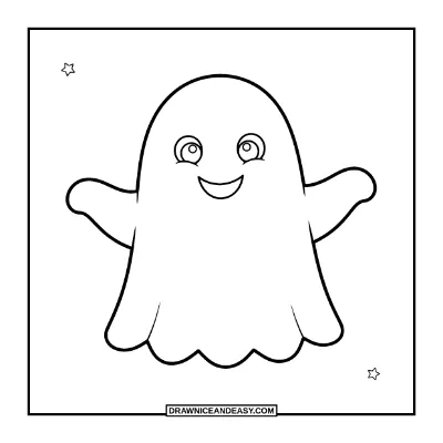 Easy Ghost Coloring Page for Preschool coloring page preview