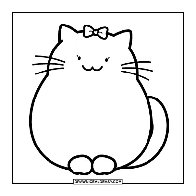 Easy Halloween Cat Coloring Page for Preschool coloring page preview