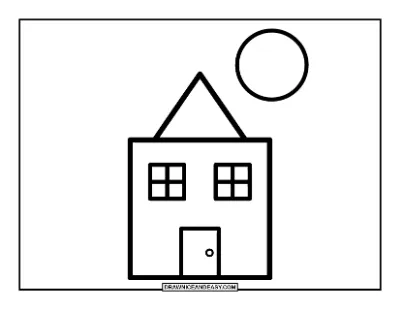 Easy Haunted House for Toddlers Coloring Page coloring page preview