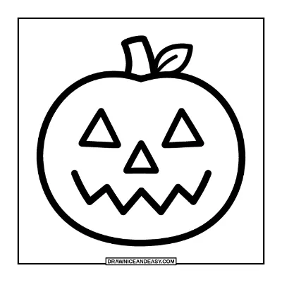 Easy Jack-o'-Lantern Face Coloring Page for Toddlers coloring page preview