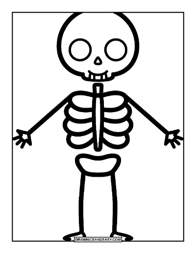 Easy Skeleton Coloring Page for Preschoolers coloring page preview