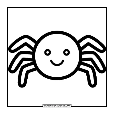 Easy Spider Coloring Page for Kids coloring page preview