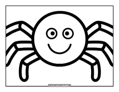 Easy Spider Coloring Page for Preschoolers coloring page preview