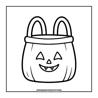 Easy Trick-or-Treat Bag Coloring Page for Toddlers coloring page preview