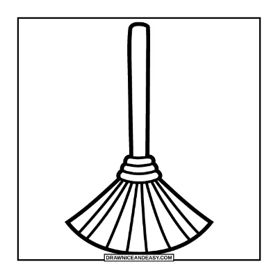 Easy Witch Broom Coloring Page for Toddlers coloring page preview