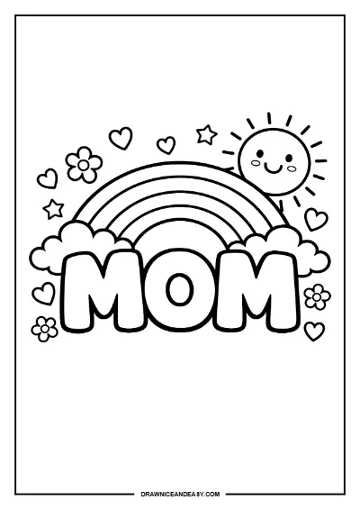 Mother's Day Coloring Pages for Toddlers Coloring Page – Free PDF coloring page preview