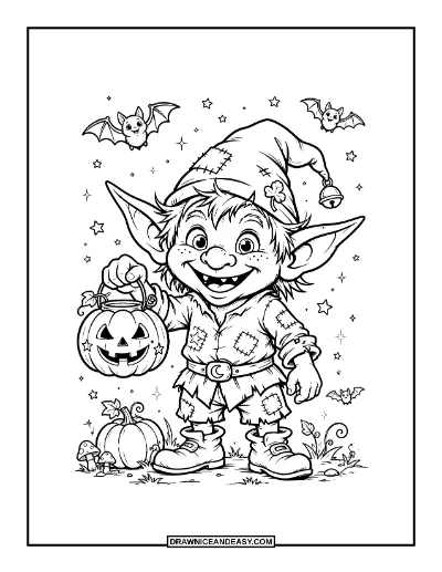Friendly Goblin Coloring Page coloring page preview