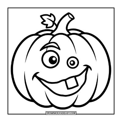 Funny Silly Jack-o'-Lantern Coloring Page coloring page preview