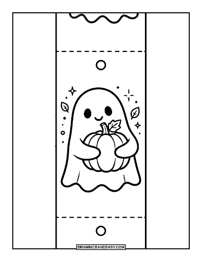 Ghost Halloween Bookmarks Coloring Page coloring page preview