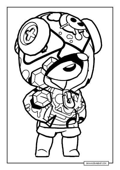 Graffiti Leon Brawl Stars Coloring Page – Free PDF coloring page preview