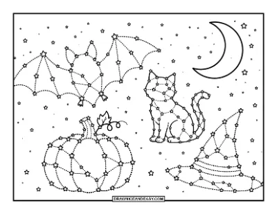 Halloween Constellations Coloring Page coloring page preview