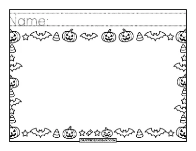 Halloween Name Tracing Card Coloring Page coloring page preview