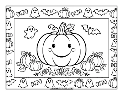 Halloween Party Placemat Coloring Page coloring page preview