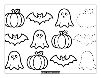 Halloween Pattern Coloring Worksheet coloring page preview