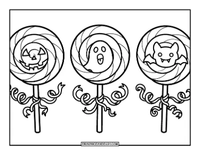Halloween Swirl Lollipops coloring page preview