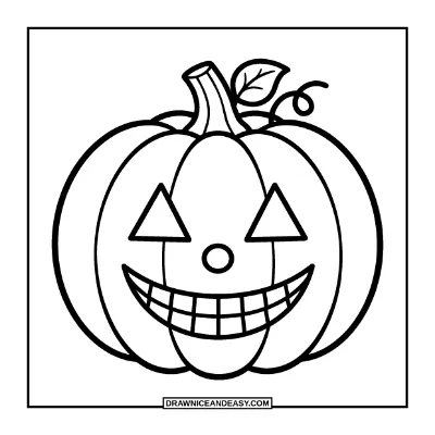 Happy Jack-o'-Lantern Coloring Page coloring page preview
