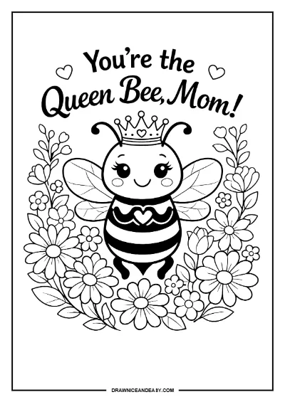 Happy Mother's Day Coloring Page – Free PDF coloring page preview