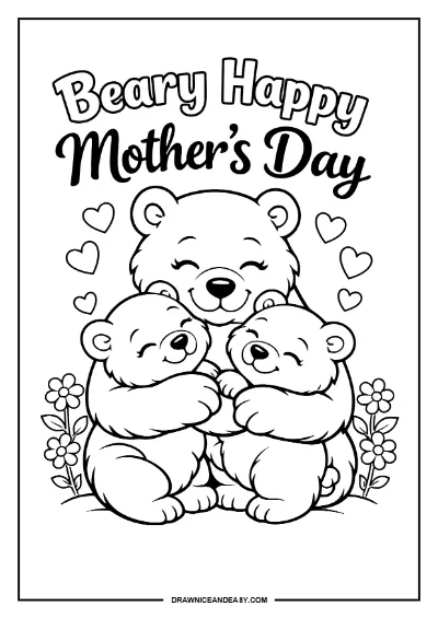 Happy Mother's Day Coloring Pages Free Printable PDF Bundle Coloring Page – Free PDF coloring page preview